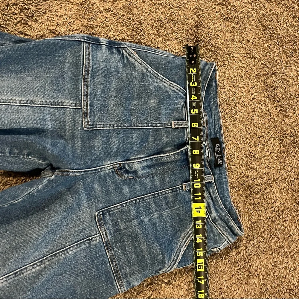 Judy Blue Women's Wide Leg Cargo Jeans - Classic Blue - Picture 9 of 10